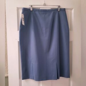 New Pendleton Lihgt Blue 100% Virgin Wool Classic Pencil Lined Skirt Siz…